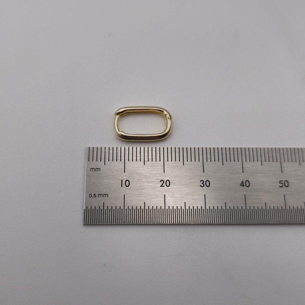 Gold Over Sterling Silver Small Cute Shape Hoop Earrings A2483 - Picture 5 of 6